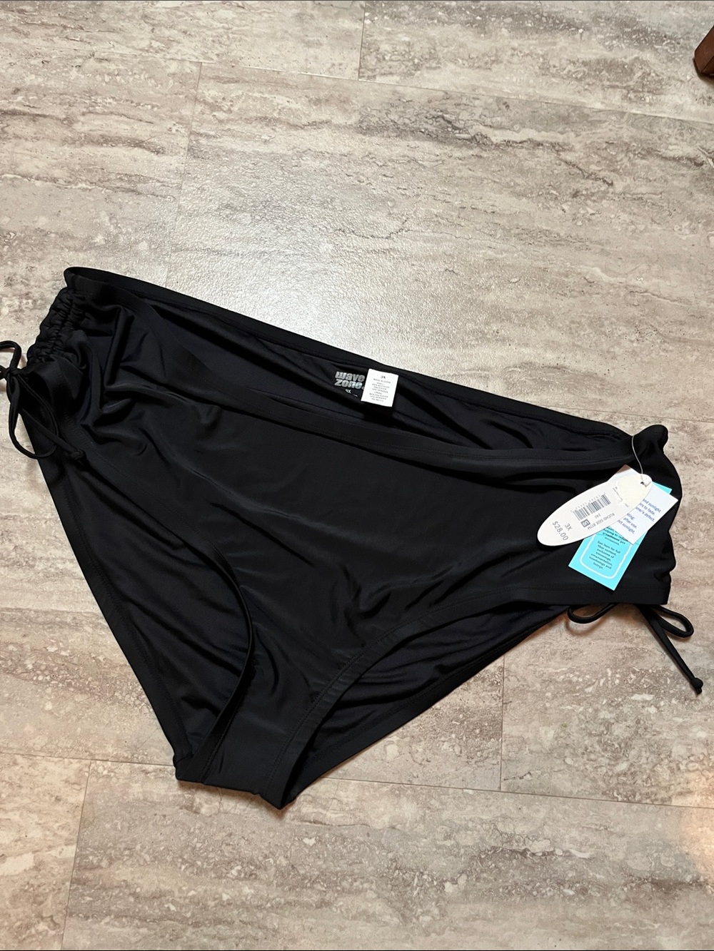 Black Drawstring Bikini Bottoms 3X